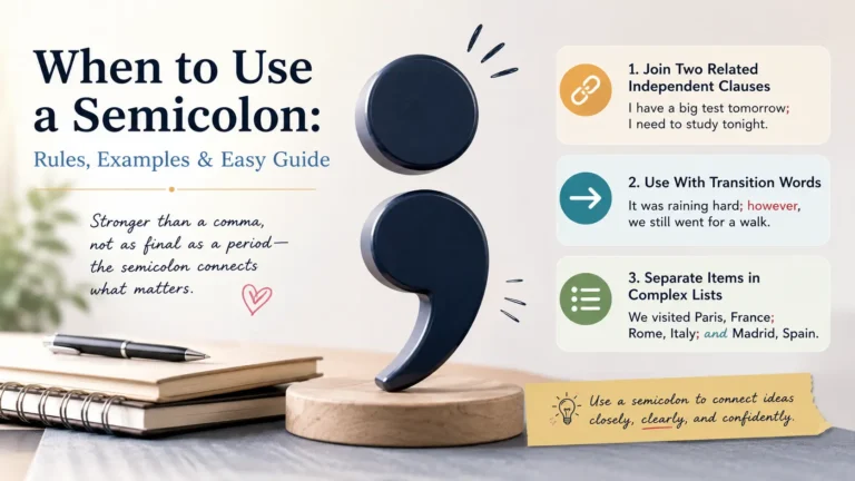 When to Use a Semicolon
