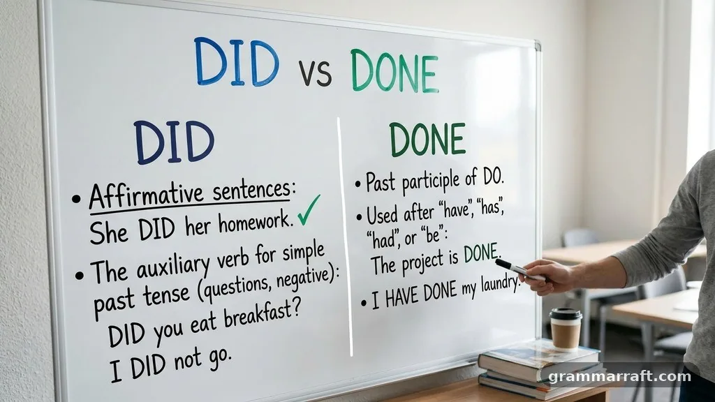 Affirmative sentences with did - did vs done
