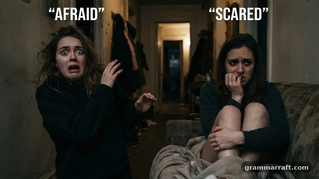 Common patterns with scared - scared vs afraid