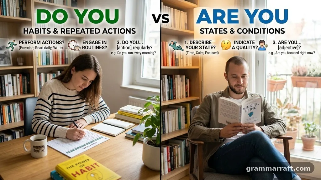 Habits and repeated actions - do you vs are you