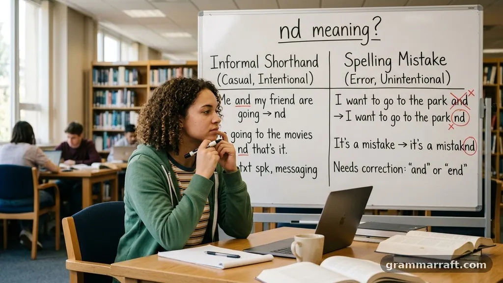Informal shorthand versus a spelling mistake - nd meaning in text