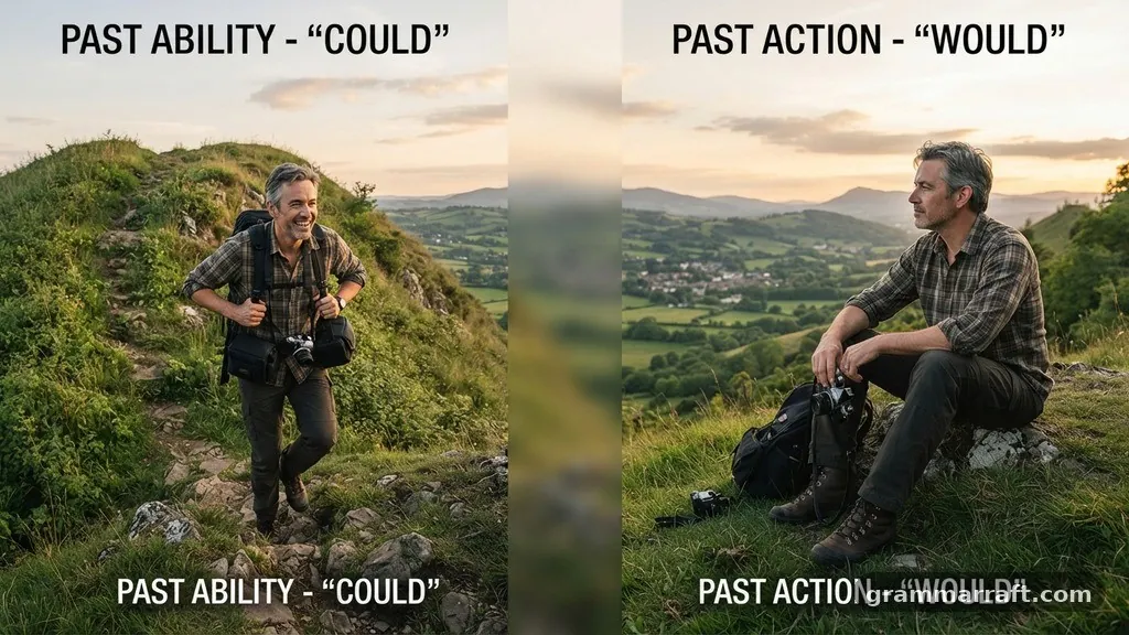 Past ability - could vs would