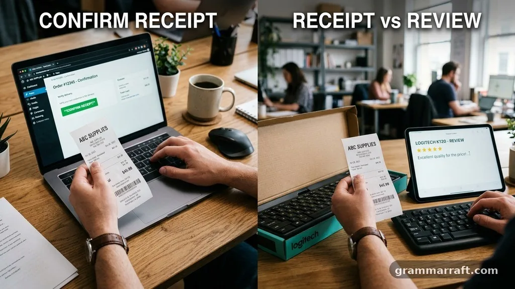 Receipt versus review - confirm receipt