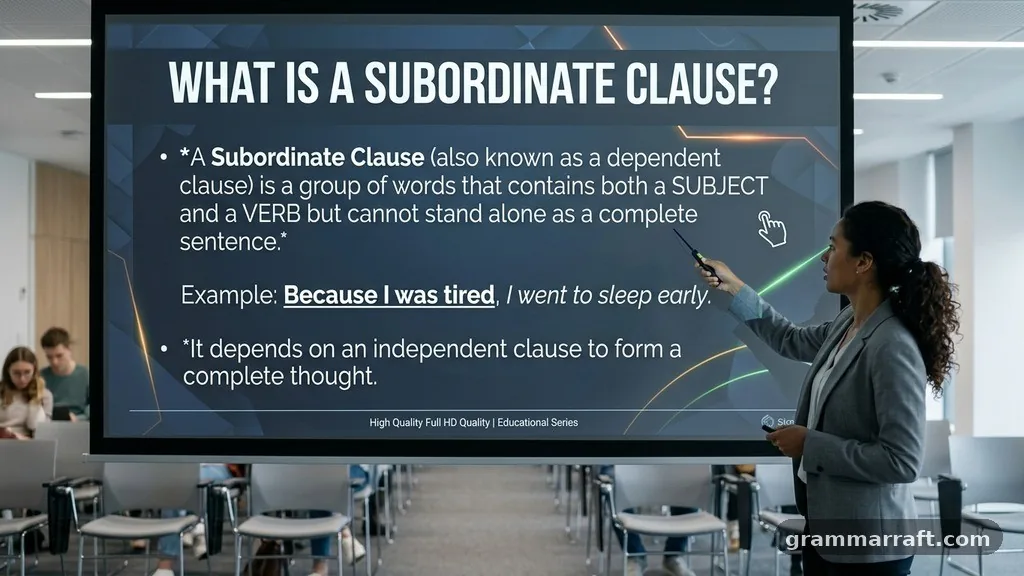 The basic definition in simple terms - what is subordinate clause