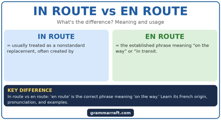 In Route vs En Route: Meaning, Usage, and Examples