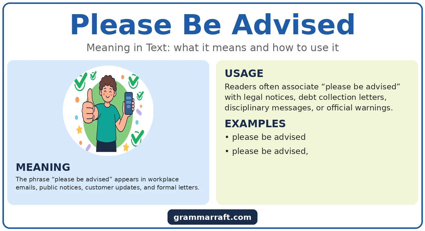 Please Be Advised: Meaning, Tone, and Better Alternatives