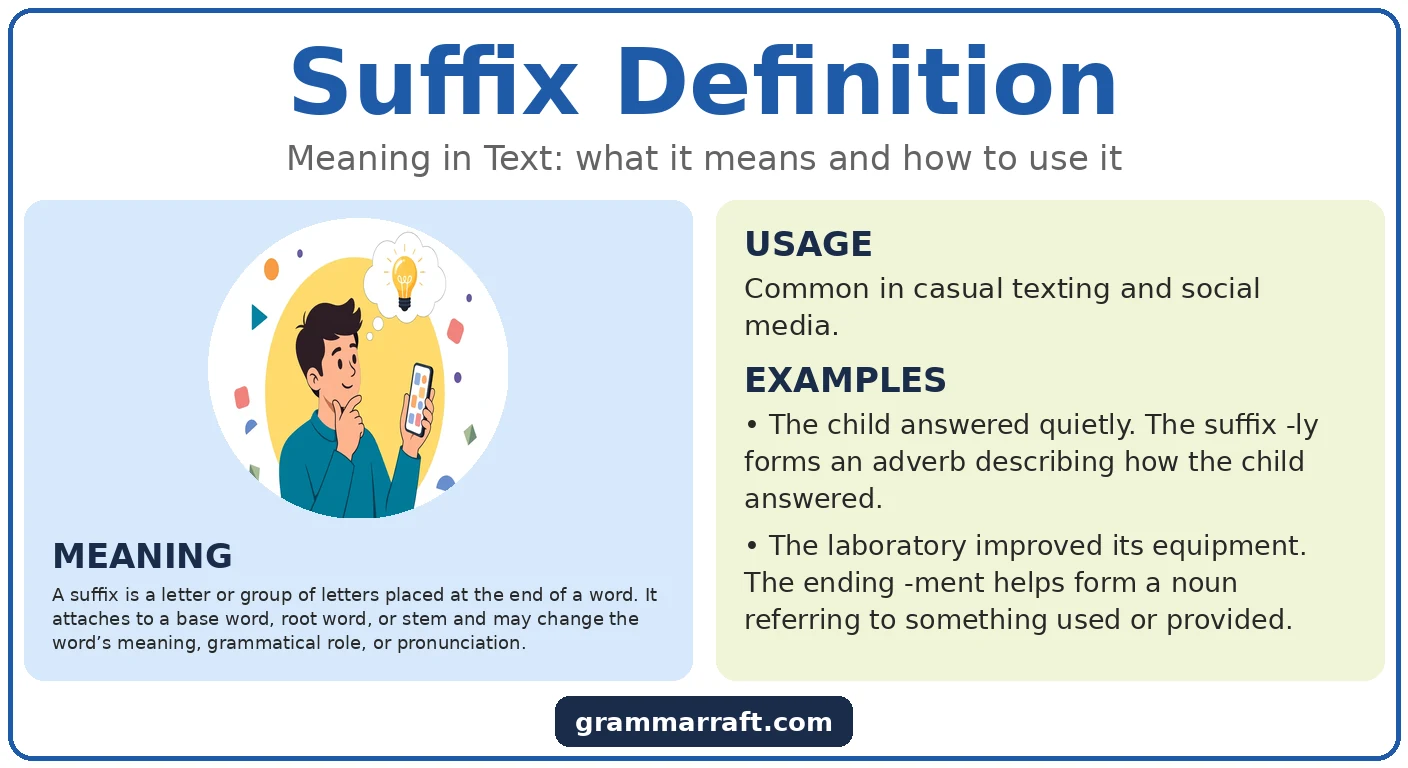 Suffix Definition: Meaning, Types, and Examples